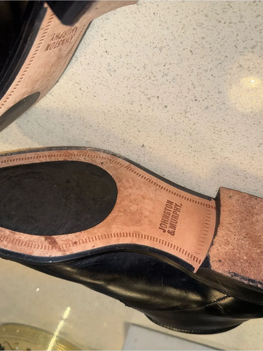 Johnston & Murphy Black Leather Chukka Boots with Tan Lining